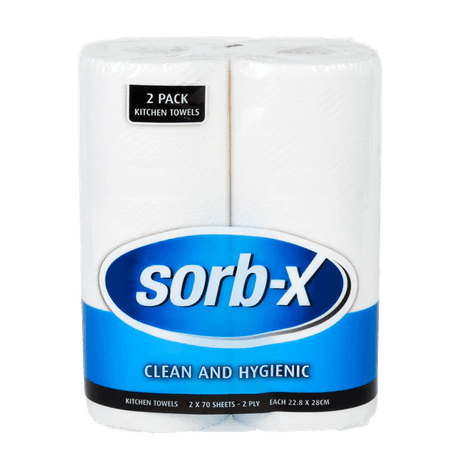 Perforated Kitchen Paper Towels, White, 272mm x 226mm, 2 Ply, 70 Sheets (12) - NZ Packaging