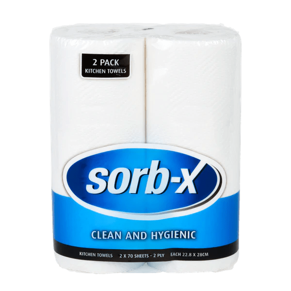 Perforated Kitchen Paper Towels, White, 272mm x 226mm, 2 Ply, 70 Sheets (12) - NZ Packaging