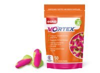 Pink/Yellow Vortex T-Shaped Class 5 Hi-Vis Uncorded Pu Earplug, 50pr Pouch. - NZ Packaging