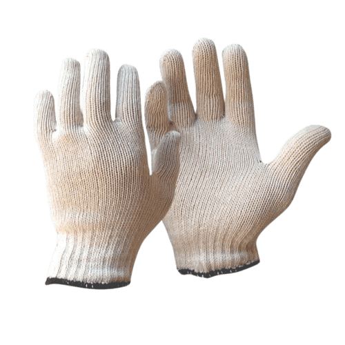 Polycotton Knit Gloves, White - NZ Packaging