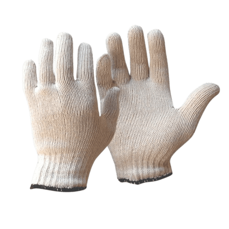 Polycotton Knit Gloves, White, XL - NZ Packaging