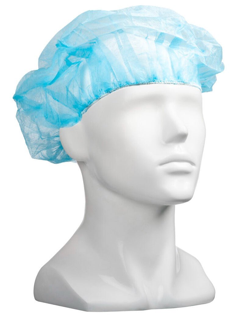 Polypropylene Bouffant Hats Blue, 610mm Wide, 12gsm - NZ Packaging