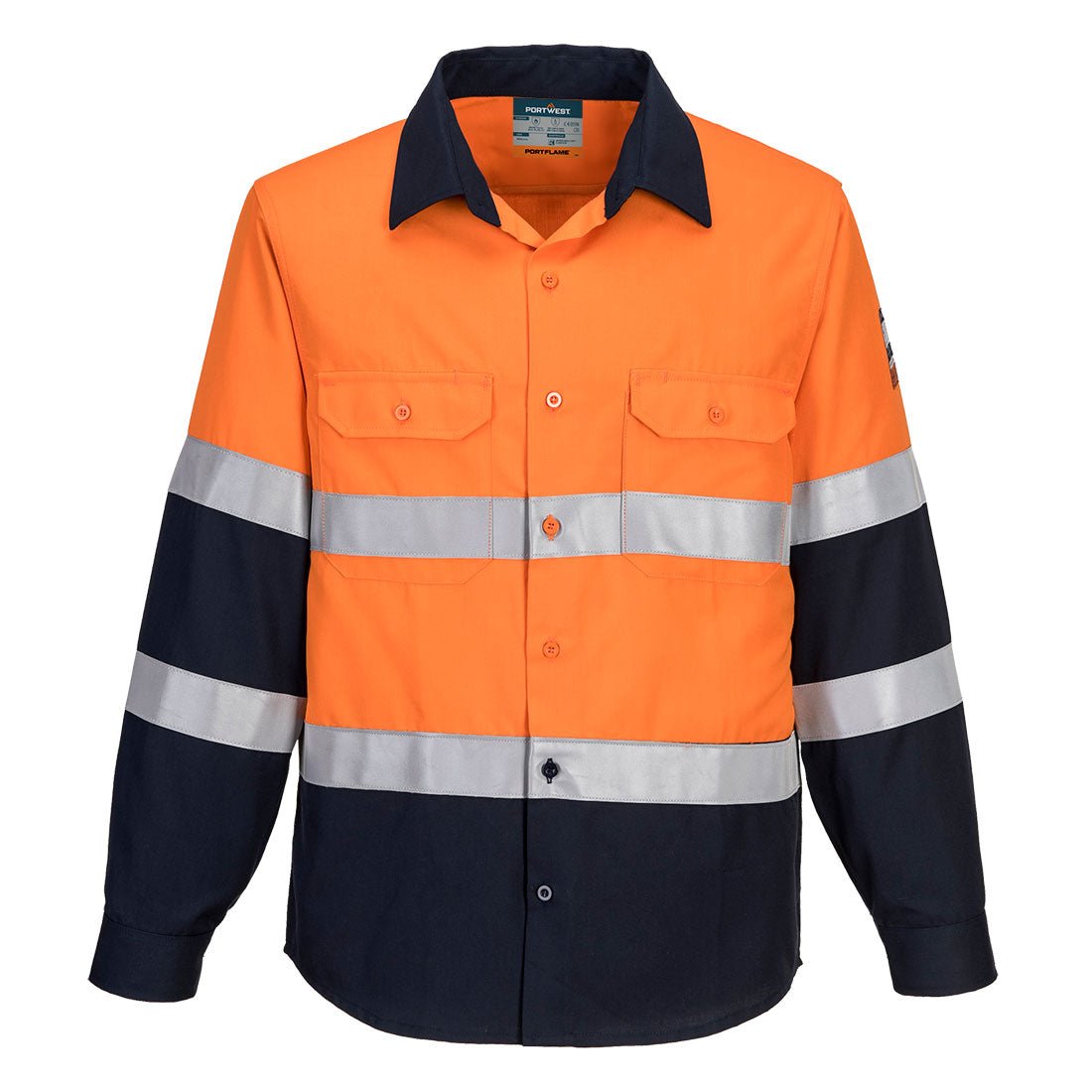 Portflame FR Class D/N Shirt, Orange/Navy - NZ Packaging