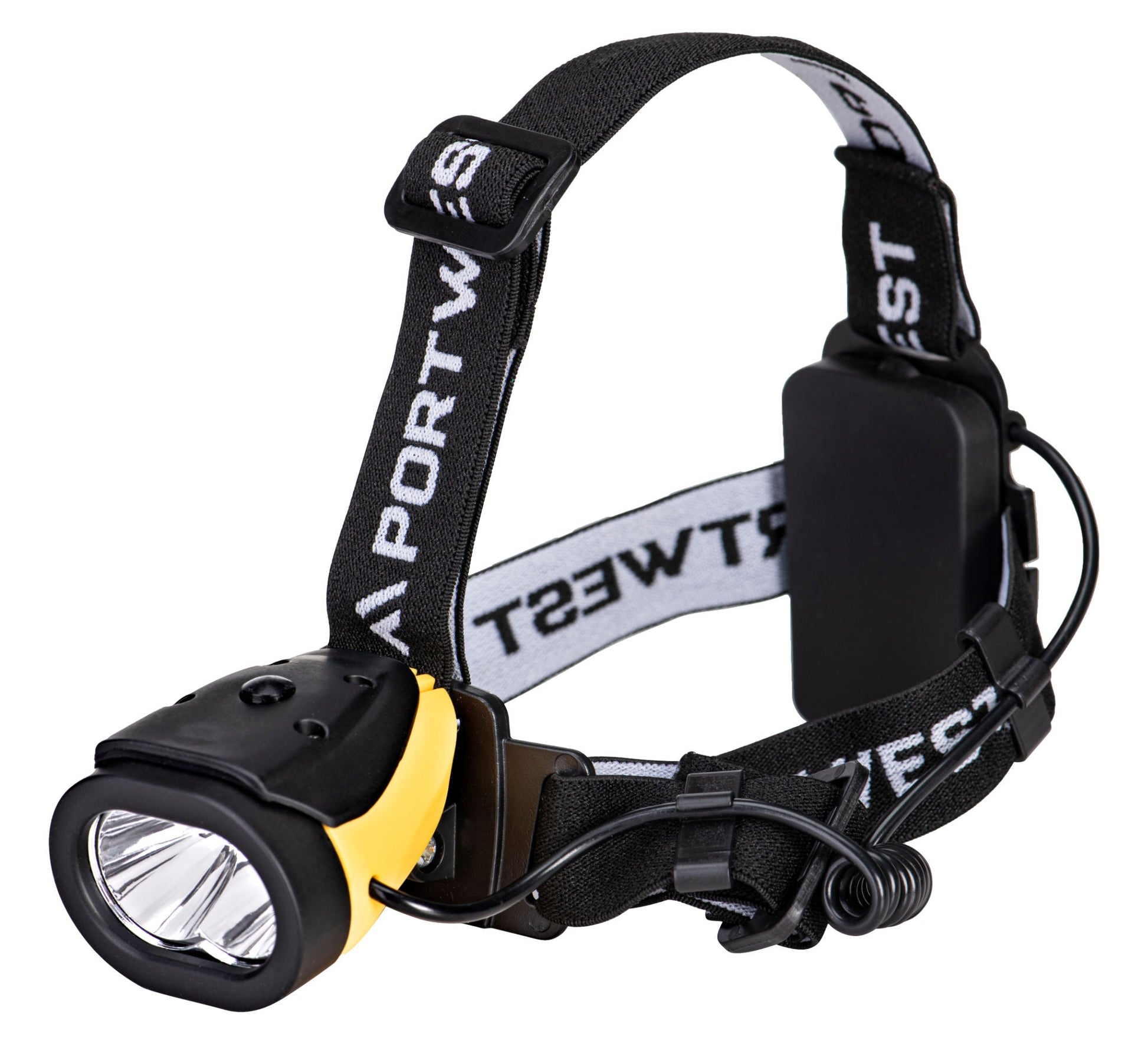 Portwest Dual Power Head Light, Yellow/Black - NZ Packaging