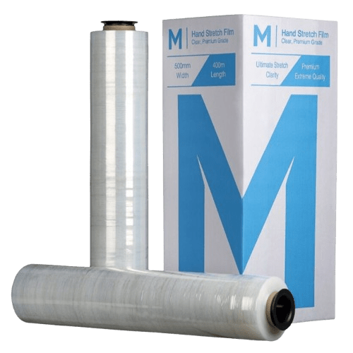 Premium Hand Stretch Film - 500mm x 400m x 15 Micron (Clear) - Carton of 4 Rolls - NZ Packaging