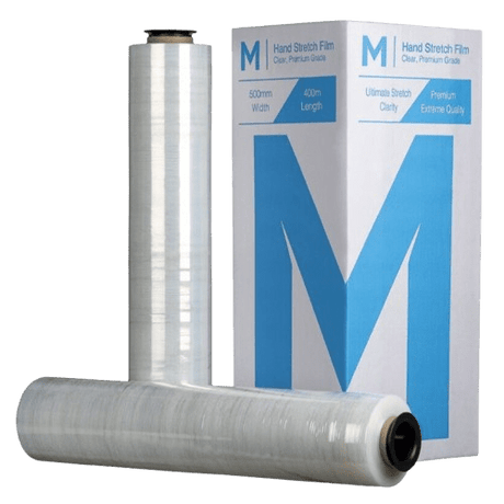 Premium Hand Stretch Film - 500mm x 400m x 15 Micron (Clear) - Carton of 4 Rolls - NZ Packaging