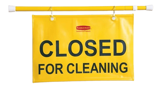 Rubbermaid "Closed for Cleaning" Hanging Sign, Yellow - NZ Packaging