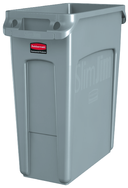 Rubbermaid SLIM JIM Container with Venting Channels 60L Black - NZ Packaging