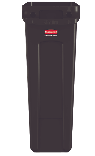 Rubbermaid SLIM JIM Container with Venting Channels 87L - Black - NZ Packaging