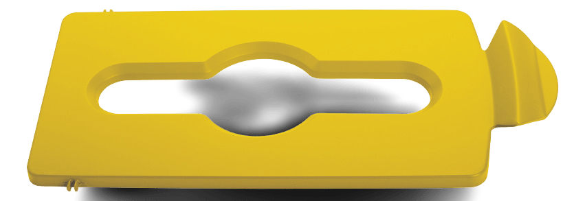 Rubbermaid SLIM JIM Recycling Station Mixed Recycling Lid Yellow - NZ Packaging