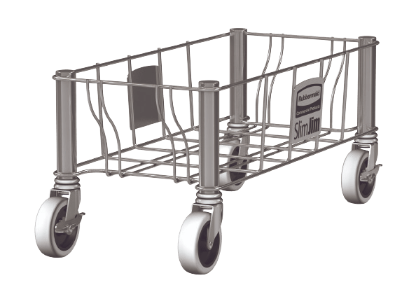 Rubbermaid SLIM JIM Stainless Steel Dolly - Single - NZ Packaging