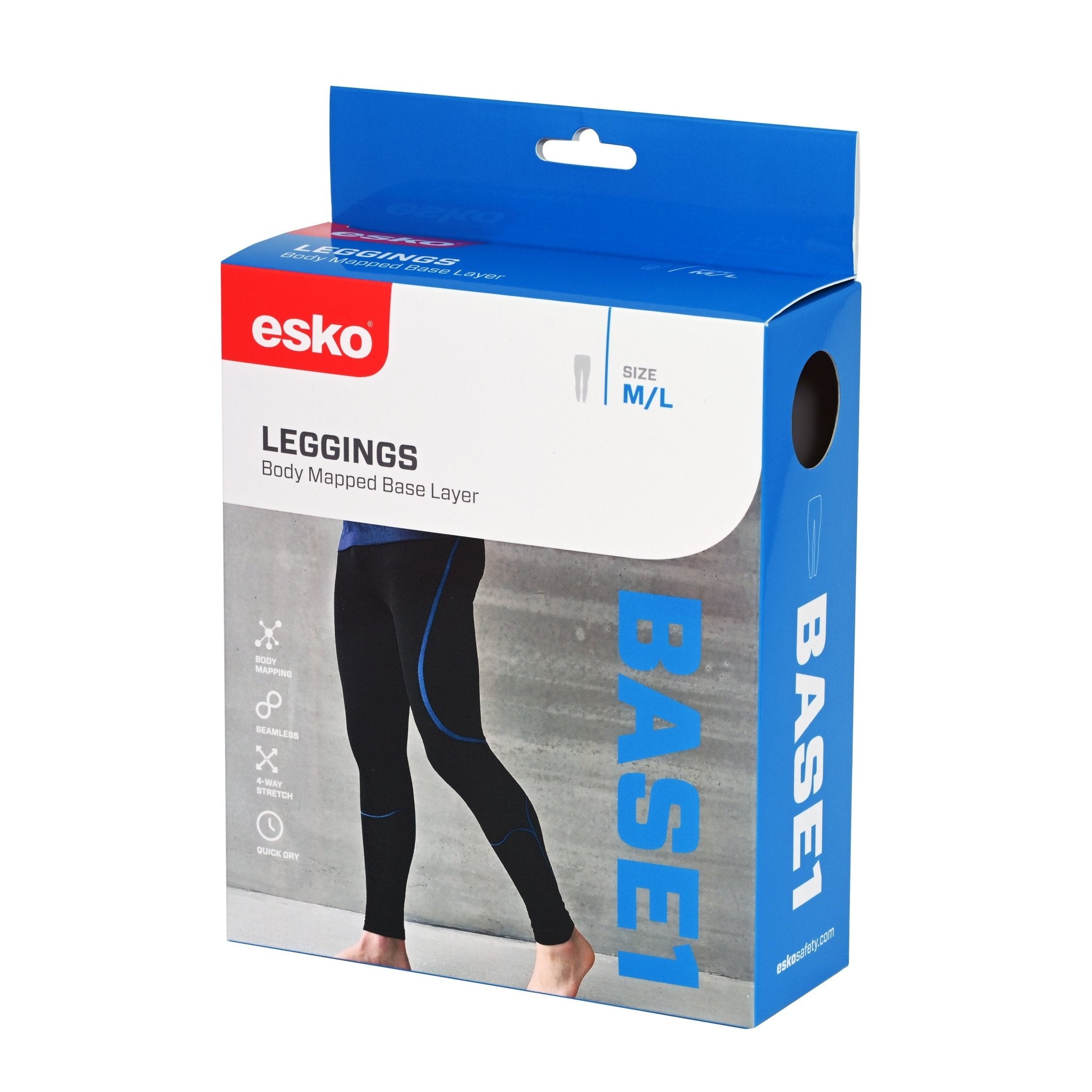 Seamless Thermal Leggings. Black / Blue - NZ Packaging
