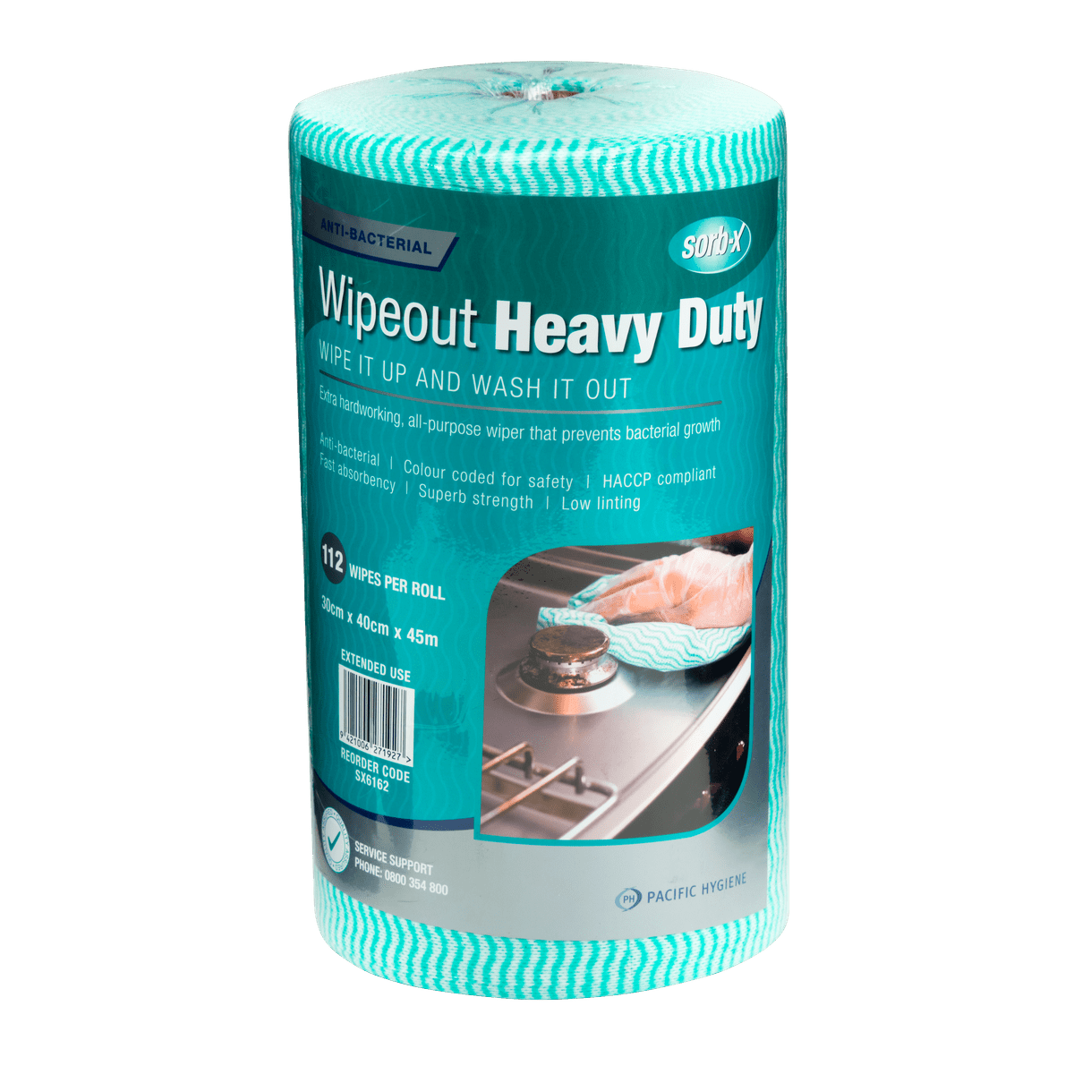 Sorb-X Wipeout Heavy Duty Roll, Green (448) - NZ Packaging