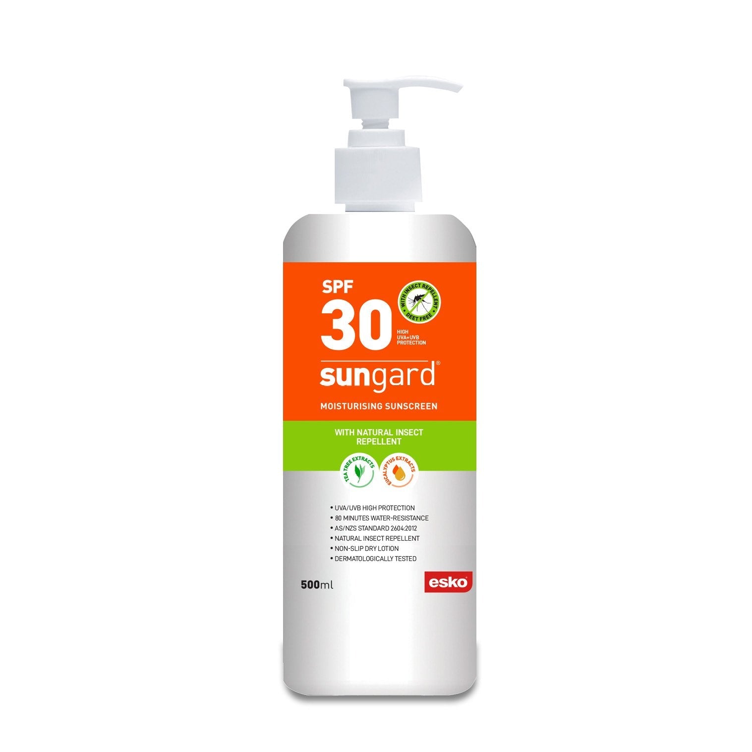 Sungard Spf30 Sunscreen, Insect Repellent, 500ml Pump Bottle - NZ Packaging