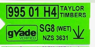 Taylor Timbers Timber Tag Green SG8 20mm x 40mm - NZ Packaging