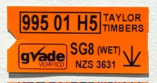 Taylor Timbers Timber Tag, Orange, H5, SG8 20mm x 40mm - NZ Packaging