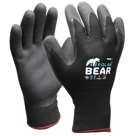 Thermal Double Lined Winter Gloves, Polar Bear , Black, Medium - NZ Packaging