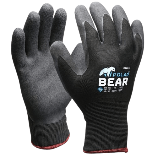 Thermal Double Lined Winter Gloves, Polar Bear , Black, Medium - NZ Packaging