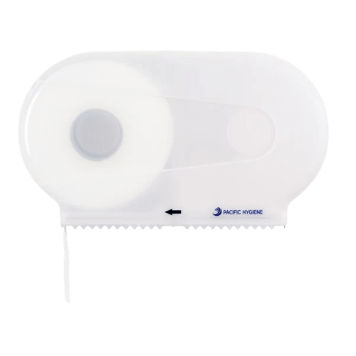 Toilet Paper Dispenser Double Jumbo 27cm x 48cm x 13.2cm White - NZ Packaging