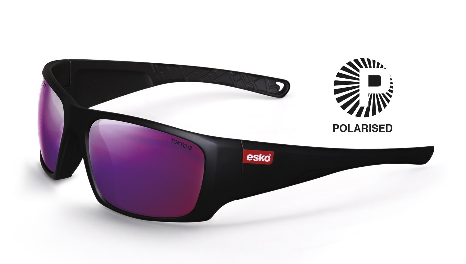 Tokyo Safety Glasses, Matt Black Frame, Polarised Lilac Mirror Lens, Af, As, As/Nzs Cert - NZ Packaging