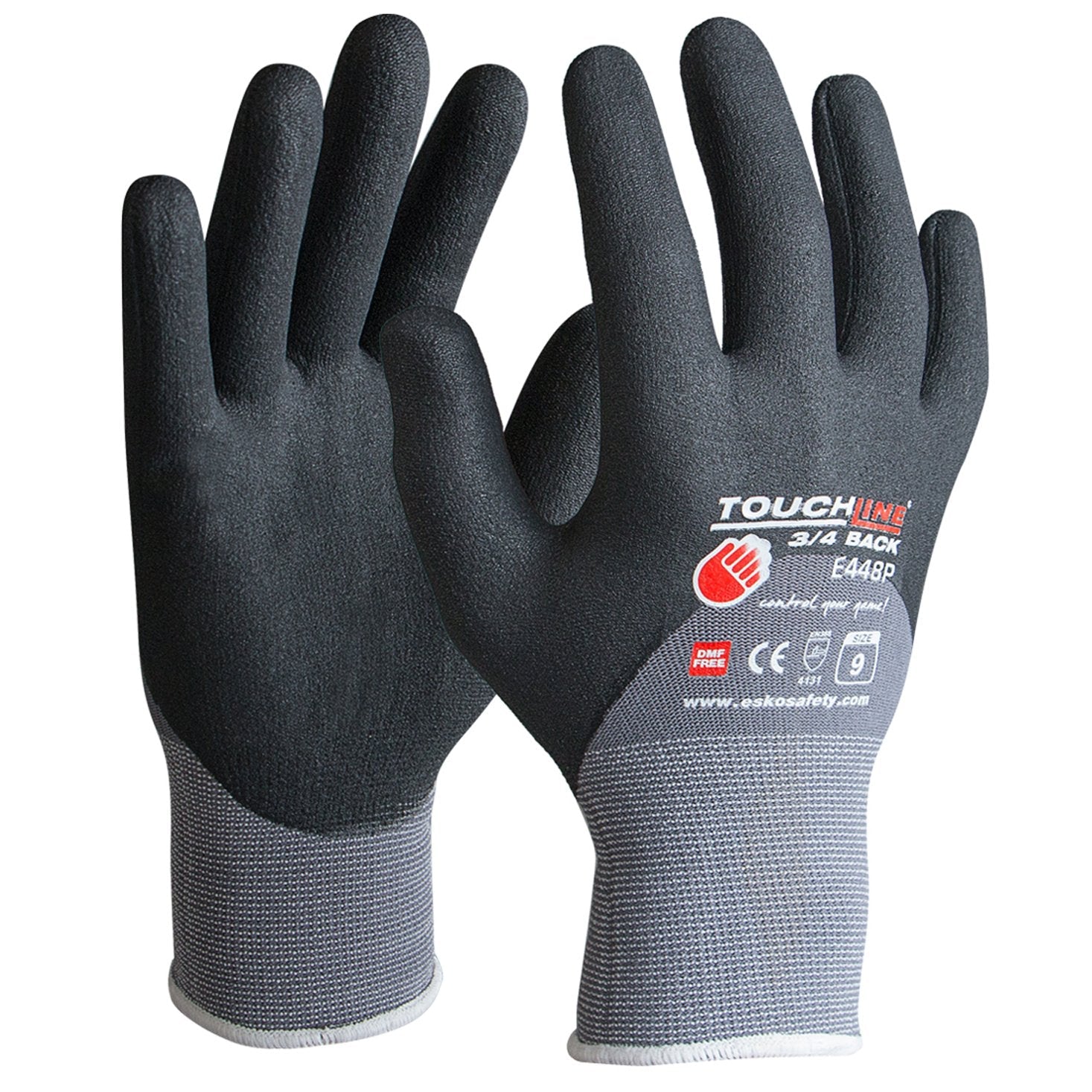 Touchline -3/4 Back Glove, Polyamide Spandex With Micro Nitrile Foam Coating - NZ Packaging