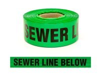 Trench Warning Tape - Sewer Main Below 75mm X 250m (Green) - NZ Packaging
