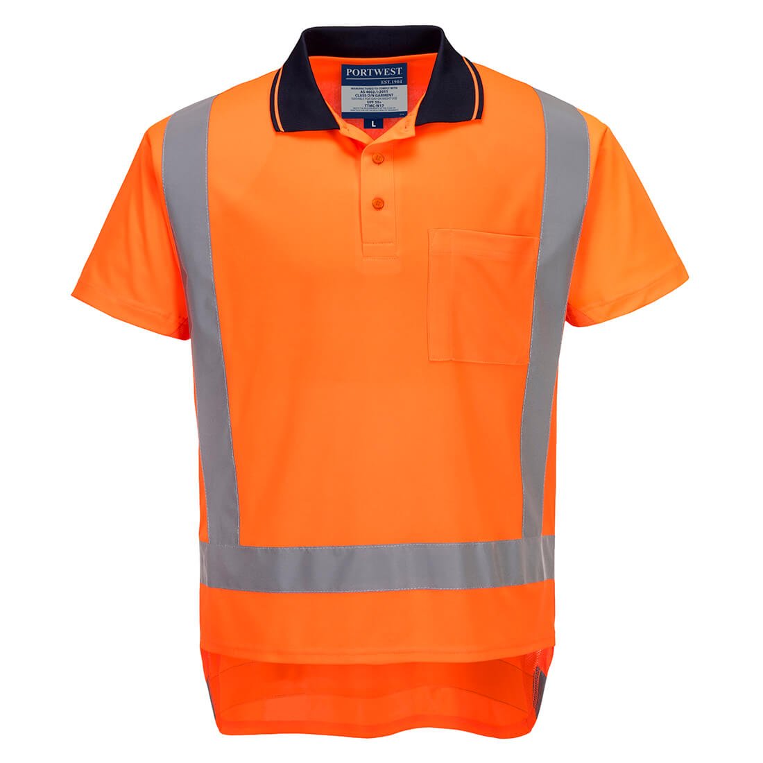 TTMC-W17 Hi-Vis X Back Polo Shirt S/S, Orange - NZ Packaging