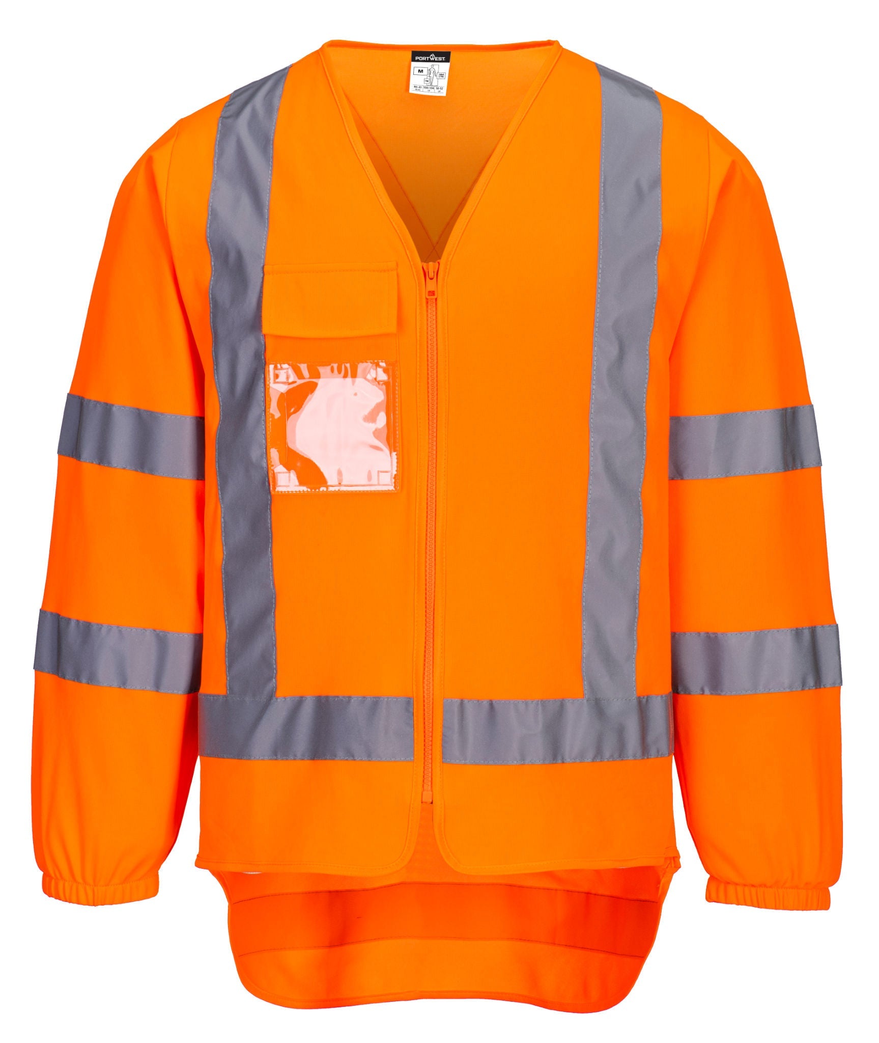 TTMC-W17 Hi-Vis X Back Zipped Vest L/S, Orange - NZ Packaging