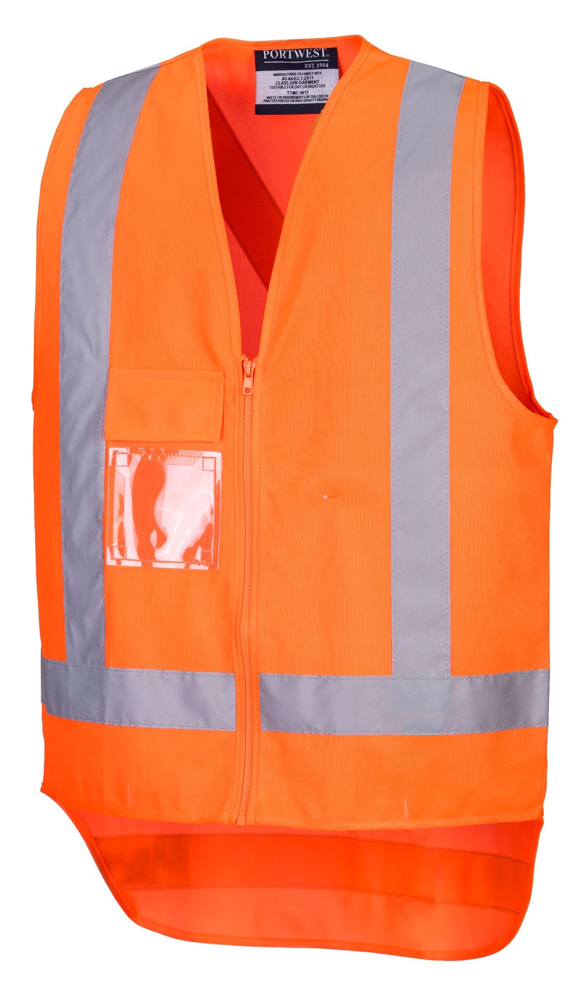TTMC-W23 Hi-Vis X Back Zipped Vest, Orange - NZ Packaging