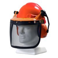 Tuff Nut Forestry Combo Kit, Comes With Ratchet Hard Hat, Browguard Attachment, Ear Muff And Mesh Visor, Neon Orange - NZ Packaging
