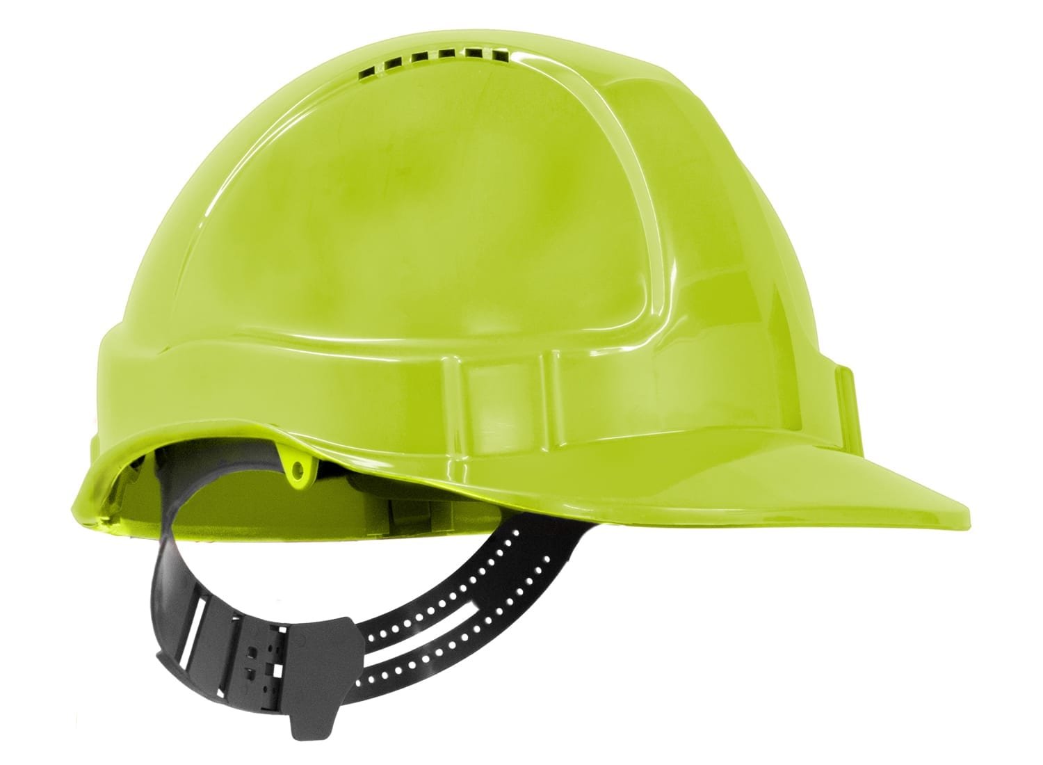 Tuff-Nut Hard Hat, Short Peak, Vented, 6-Point Pinlock Harness, Neon Yellow - NZ Packaging