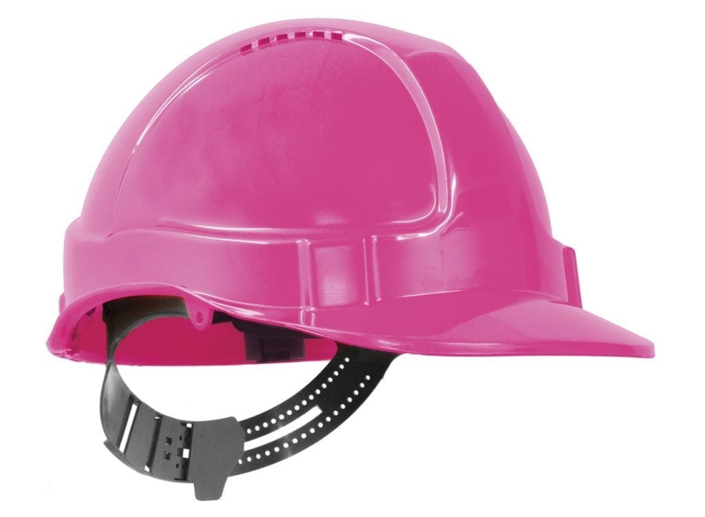 Tuff-Nut Hard Hat, Short Peak, Vented, 6-Point Pinlock Harness, Pink - NZ Packaging