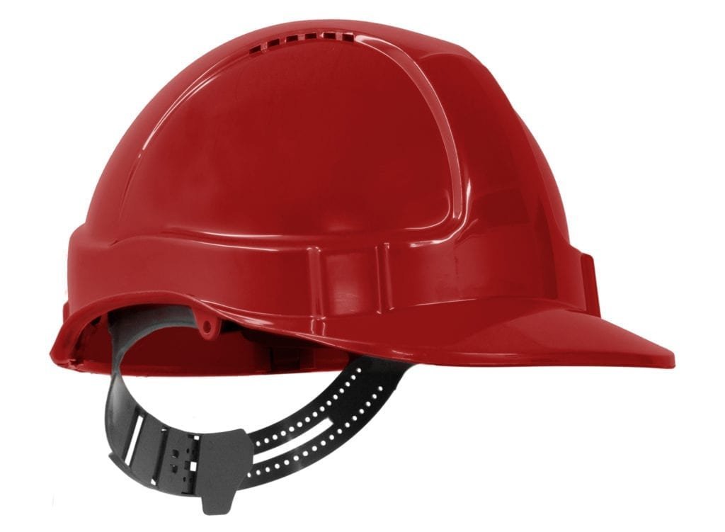 Tuff-Nut Hard Hat, Short Peak, Vented, 6-Point Pinlock Harness, Red - NZ Packaging