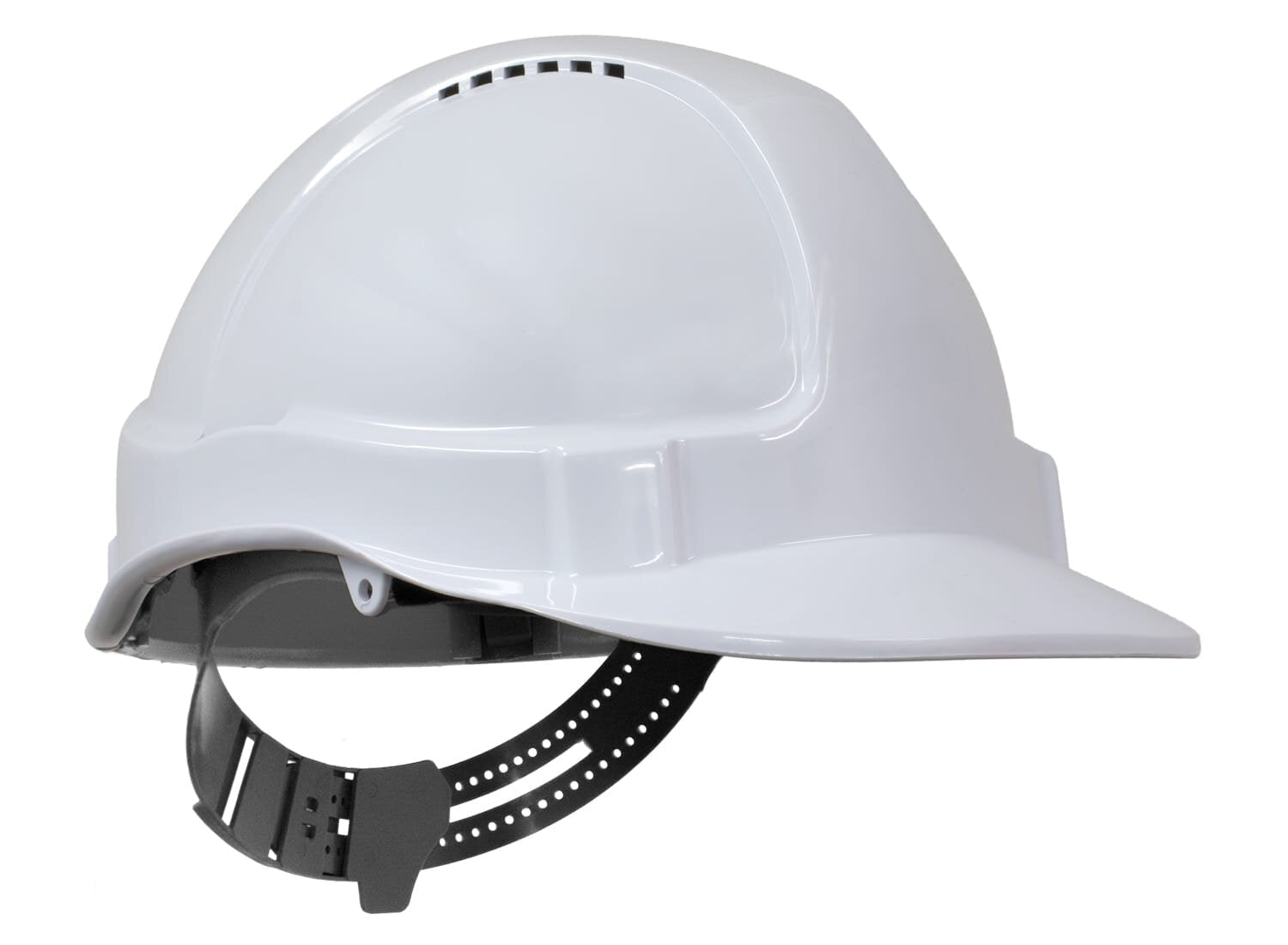 Tuff-Nut Hard Hat, Short Peak, Vented, 6-Point Pinlock Harness, White - NZ Packaging