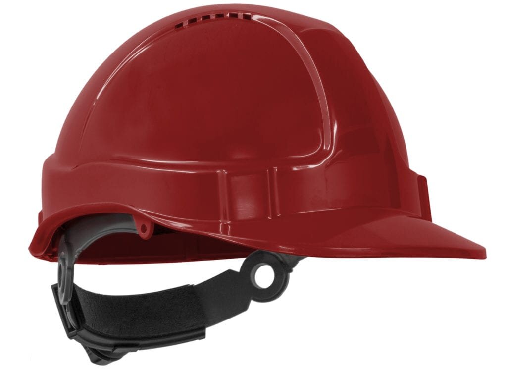 Tuff-Nut Hard Hat, Short Peak, Vented, 6-Point Ratchet Harness, Red - NZ Packaging