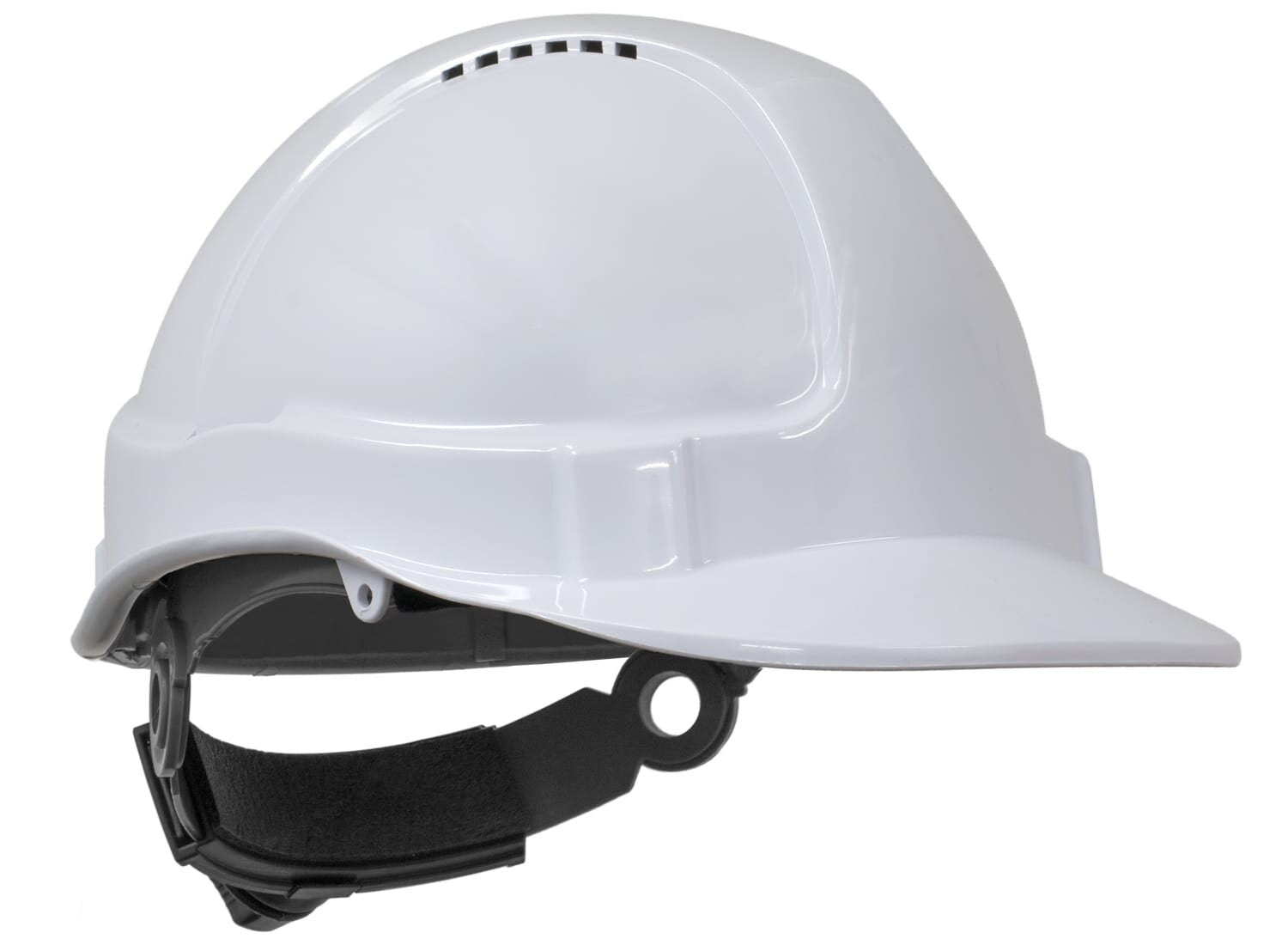 Tuff-Nut Hard Hat, Short Peak, Vented, 6-Point Ratchet Harness, White - NZ Packaging