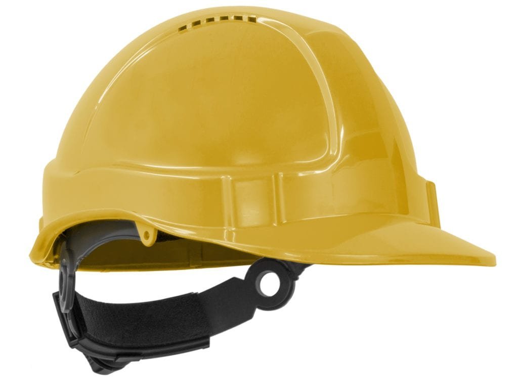 Tuff-Nut Hard Hat, Short Peak, Vented, 6-Point Ratchet Harness - Yellow - NZ Packaging