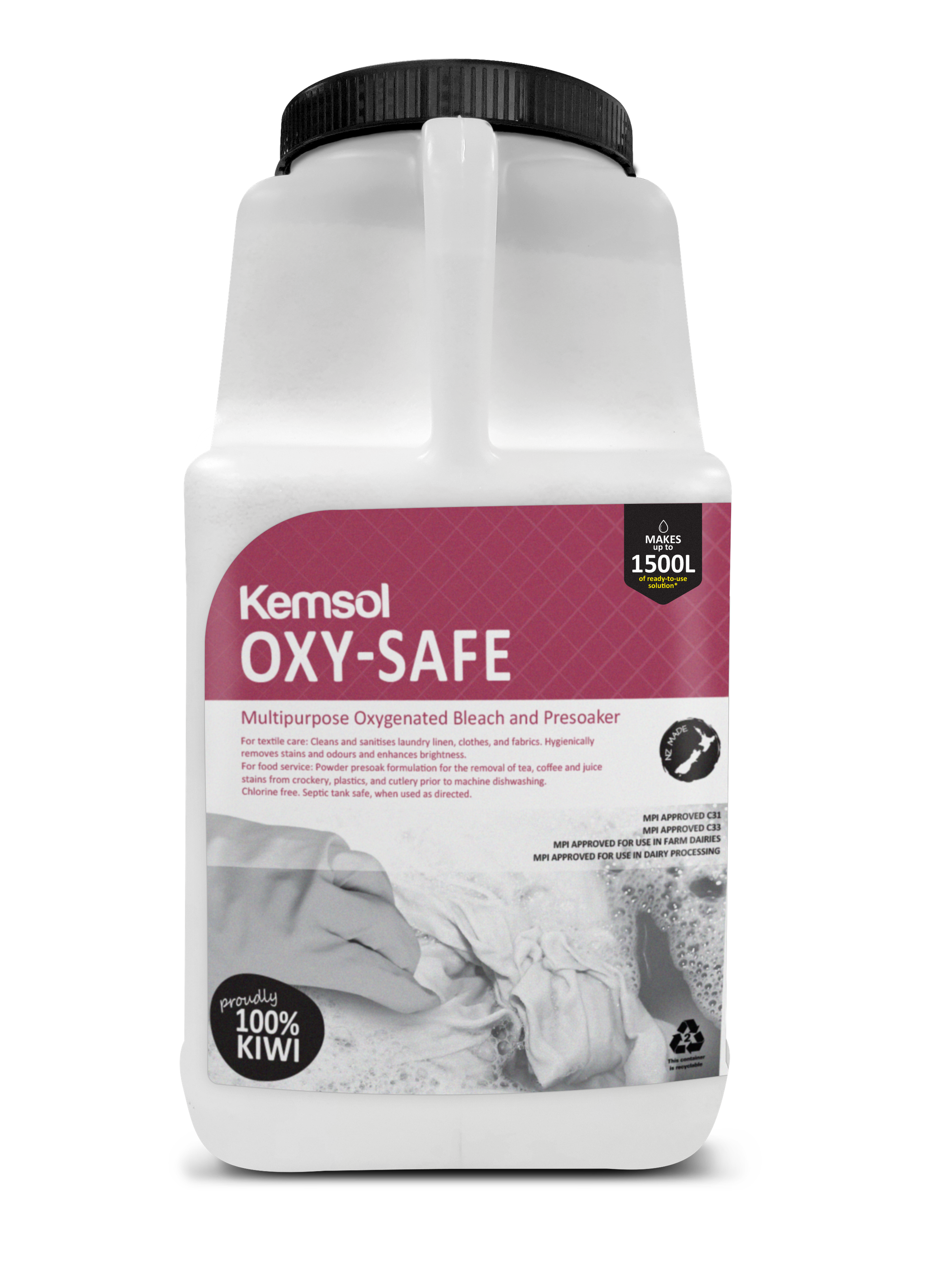 Kemsol Oxy-Safe Multipurpose Oxygenated Bleach and Presoaker 5kg