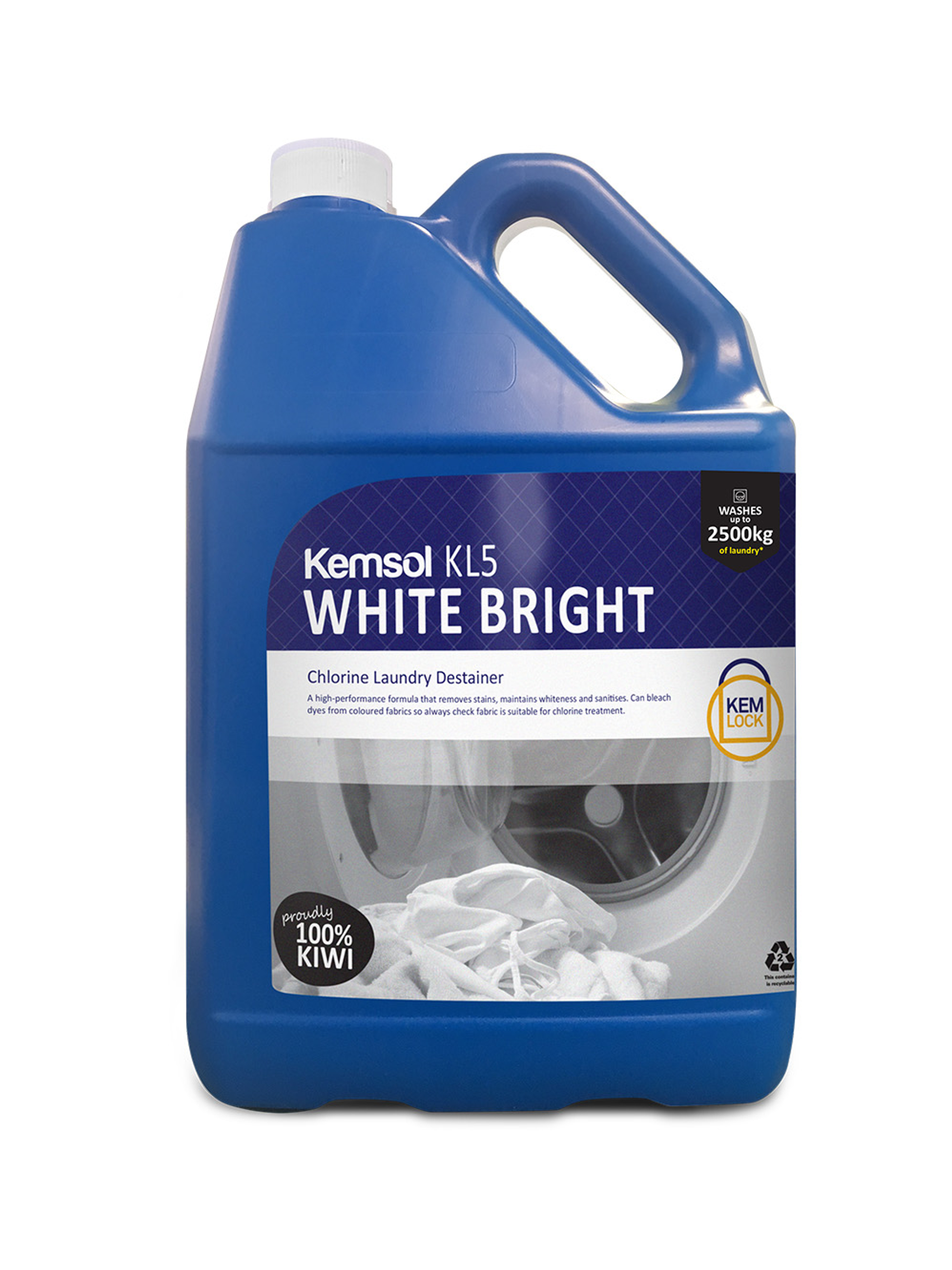 Kemsol KL5 White Bright Chlorine Laundry Destainer 5L