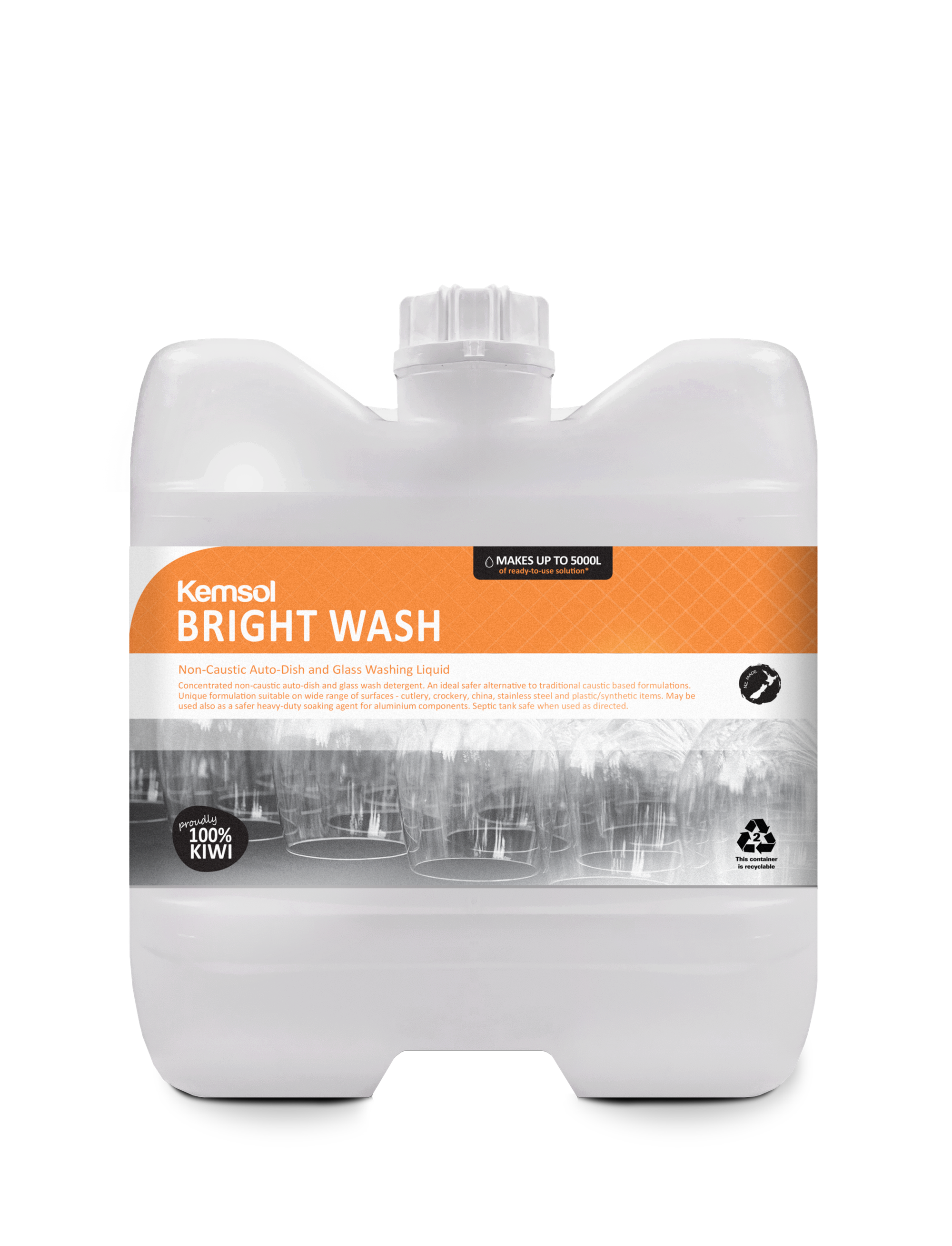 Kemsol Bright Wash Non-Caustic Auto-Dish and Glass Washing Liquid