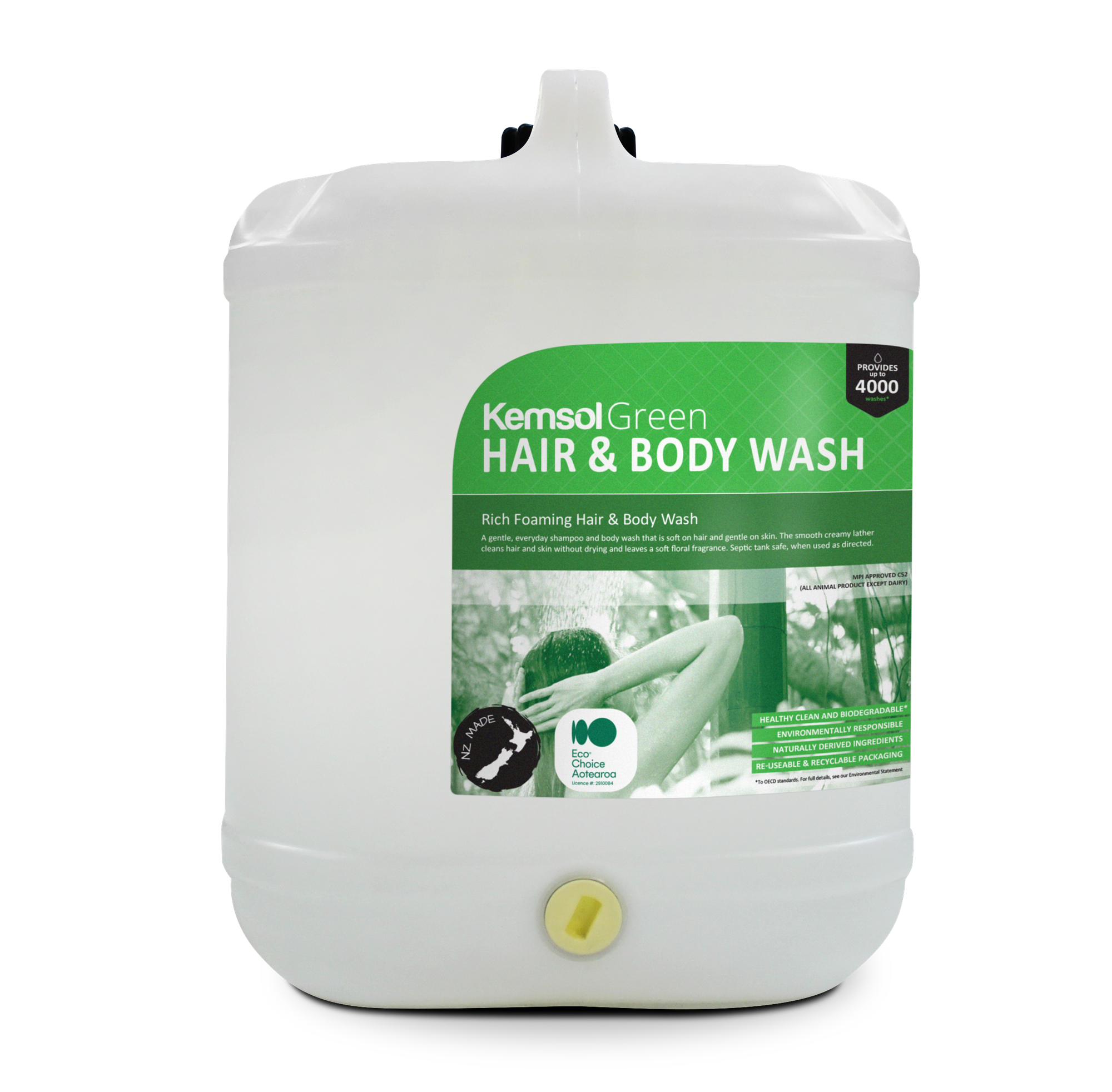 Kemsol Green Hair & Body Wash Rich Foaming Hair and Body Wash
