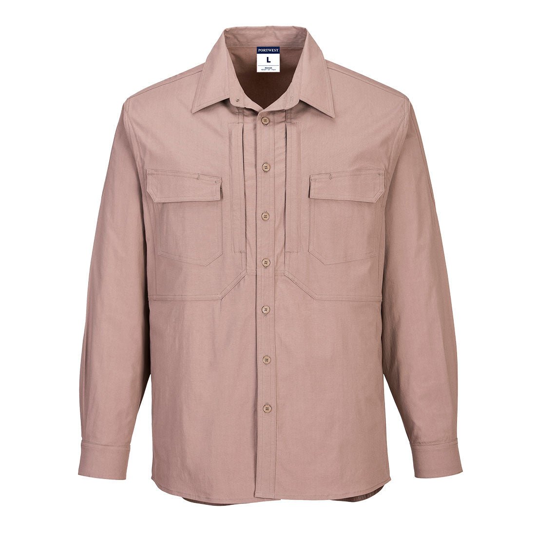 Utility Stretch Long Sleeve Shirt, Sand - NZ Packaging