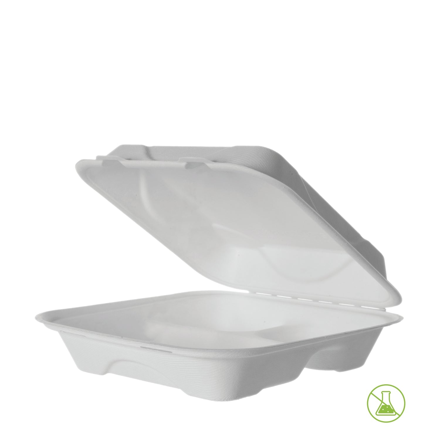Vanguard 9x9x3in 3-Comp Sugarcane Clam - NZ Packaging