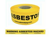 Warning Tape 'Asbestos Warning', 75mm X 250m (Yellow) - NZ Packaging