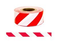 Warning Tape - Red/White Parallelogram 75mm X 250m - NZ Packaging