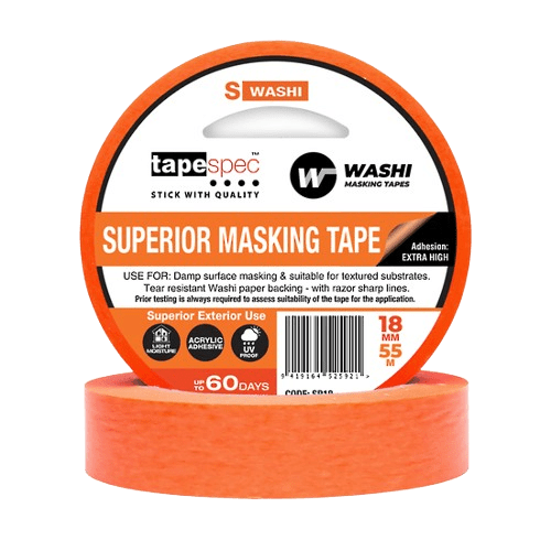 Washi Superior Masking Tape, Orange, 24mm x 55m - NZ Packaging