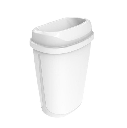 Waste Paper Bin and Lid 32L, White - NZ Packaging