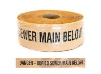 Wavelay Detectatape - Danger Buried Sewer Main Below 100mm X 250m (Brown) - NZ Packaging