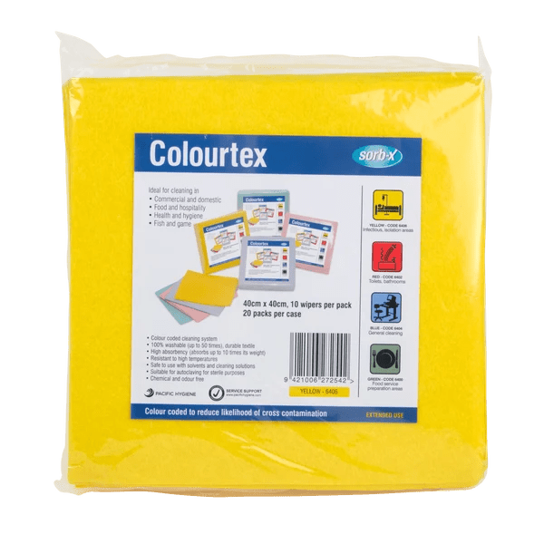 Wiping Cloth 40cm X 40cm Colour Tex Sorb-X Yellow - NZ Packaging