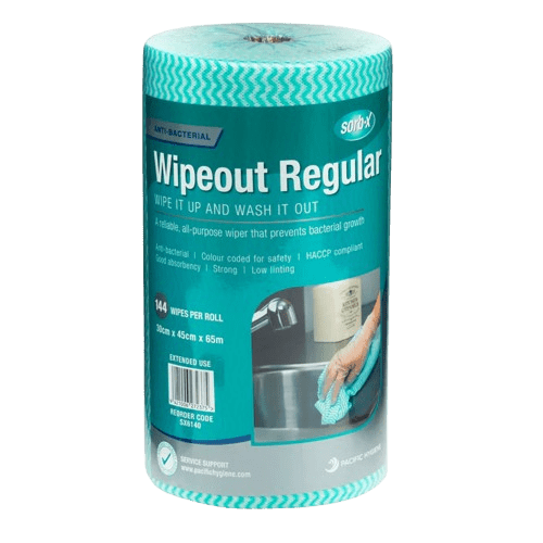 Wiping Cloths 30cm x 45cm x 65m POR Sorb-X Wipeout Regular Green - NZ Packaging